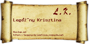 Legény Krisztina névjegykártya