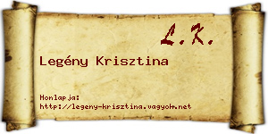Legény Krisztina névjegykártya